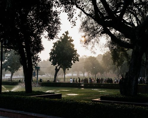 People walking in park during evening in India